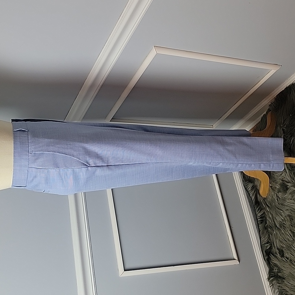 BANANA‎ REPUBLIC Avery Blue White Stretch Cropped Ankle Dress Preppy Pants 12 - Picture 4 of 7